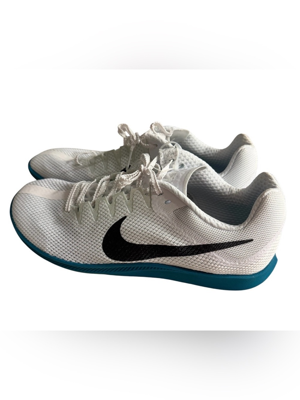 Nike Mens Size 10 Zoom Rival Distance Track Spikes FZ9653-102 White Spruce NEW